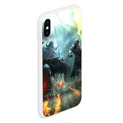 Чехол iPhone XS Max матовый God of War Fighting, цвет: 3D-белый — фото 2