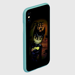 Чехол iPhone XS Max матовый Бенди Bendy And The Ink Machine, цвет: 3D-мятный — фото 2