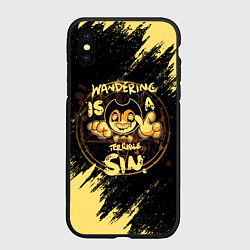 Чехол iPhone XS Max матовый Bendy And The Ink Machine круг, цвет: 3D-черный