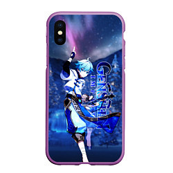 Чехол iPhone XS Max матовый Zhong Yun Чунь Юнь, цвет: 3D-фиолетовый