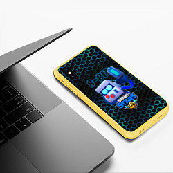 Чехол iPhone XS Max матовый 8-БИТ BRAWL STARS соты, цвет: 3D-желтый — фото 2
