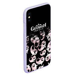 Чехол iPhone XS Max матовый Genshin Impact Хутао, цвет: 3D-светло-сиреневый — фото 2