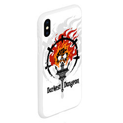 Чехол iPhone XS Max матовый Darkest Dungeon: skull logo, цвет: 3D-белый — фото 2