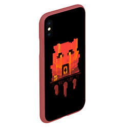 Чехол iPhone XS Max матовый Minecrafts hell, цвет: 3D-красный — фото 2