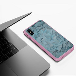 Чехол iPhone XS Max матовый ЛеДяная Геометрия, цвет: 3D-розовый — фото 2