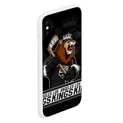 Чехол iPhone XS Max матовый Лос Анджелес Кингз, Los Angeles Kings, цвет: 3D-белый — фото 2