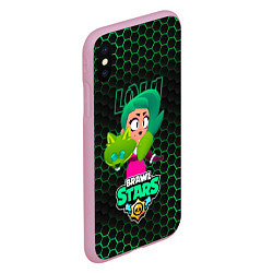 Чехол iPhone XS Max матовый Лола Lola BRAWL STARS соты, цвет: 3D-розовый — фото 2