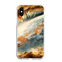 Чехол iPhone XS Max матовый Песчаный Космос, цвет: 3D-белый