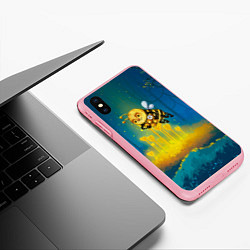 Чехол iPhone XS Max матовый Пчёла с сотами, цвет: 3D-баблгам — фото 2