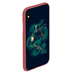 Чехол iPhone XS Max матовый Снейк в дыму, цвет: 3D-красный — фото 2