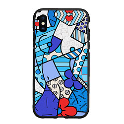 Чехол iPhone XS Max матовый Romero Britto - sexy girls, цвет: 3D-черный