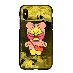 Чехол iPhone XS Max матовый LALAFANFAN - МОДНИЦА - Пламя, цвет: 3D-черный