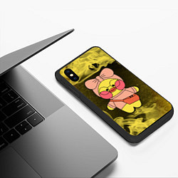 Чехол iPhone XS Max матовый LALAFANFAN - МОДНИЦА - Пламя, цвет: 3D-черный — фото 2
