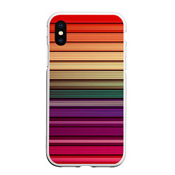 Чехол iPhone XS Max матовый CUBER RAINBOW, цвет: 3D-белый