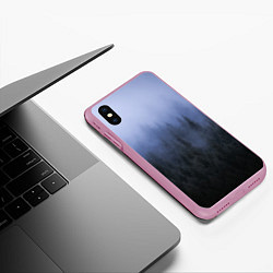 Чехол iPhone XS Max матовый КРАСИВЫЙ ЛЕС В ТУМАНЕ, цвет: 3D-розовый — фото 2