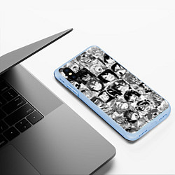 Чехол iPhone XS Max матовый AHEGAO - АХЕГАО, цвет: 3D-голубой — фото 2