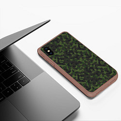 Чехол iPhone XS Max матовый Камуфляж с холстовой сеткой, цвет: 3D-коричневый — фото 2