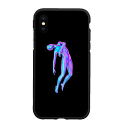 Чехол iPhone XS Max матовый Неоновая невесомость, цвет: 3D-черный