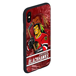 Чехол iPhone XS Max матовый Chicago Blackhawks , Чикаго Блэкхокс, цвет: 3D-черный — фото 2