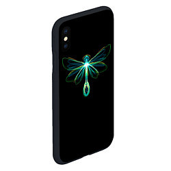 Чехол iPhone XS Max матовый Неоновая стрекоза, цвет: 3D-черный — фото 2