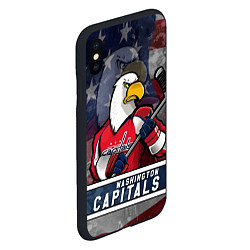 Чехол iPhone XS Max матовый Вашингтон Кэпиталз, Washington Capitals, цвет: 3D-черный — фото 2