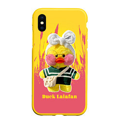 Чехол iPhone XS Max матовый Duck Lalafanfan, цвет: 3D-желтый