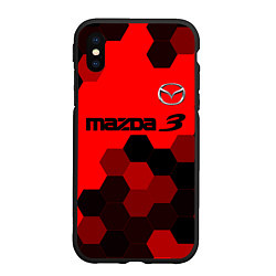 Чехол iPhone XS Max матовый MAZDA 3 Графика, цвет: 3D-черный