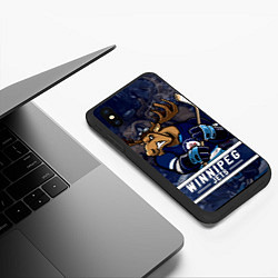 Чехол iPhone XS Max матовый Виннипег Джетс, Winnipeg Jets Маскот, цвет: 3D-черный — фото 2