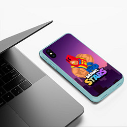 Чехол iPhone XS Max матовый GROM BRAWL STARS NIGHT CITY, цвет: 3D-мятный — фото 2