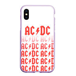 Чехол iPhone XS Max матовый Acdc Паттерн, цвет: 3D-сиреневый