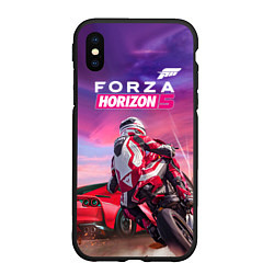 Чехол iPhone XS Max матовый Forza Horizon 5 - sports car and bike, цвет: 3D-черный