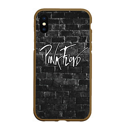 Чехол iPhone XS Max матовый PINK FLOYD - ПИНК ФЛОЙД КИРПИЧНАЯ СТЕНА, цвет: 3D-коричневый