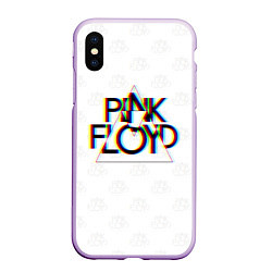 Чехол iPhone XS Max матовый PINK FLOYD LOGO ПИНК ФЛОЙД ГЛИТЧ, цвет: 3D-сиреневый