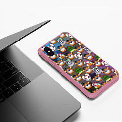 Чехол iPhone XS Max матовый Фредди, Рокси, Ванни, Чика и Монтгомери, цвет: 3D-малиновый — фото 2