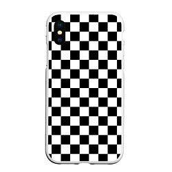 Чехол iPhone XS Max матовый Chess Squares Cubes, цвет: 3D-белый