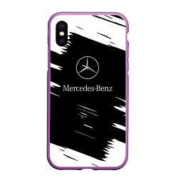 Чехол iPhone XS Max матовый Mercedes-Benz Текстура, цвет: 3D-фиолетовый