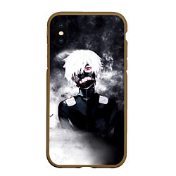 Чехол iPhone XS Max матовый Токийский Гуль в Дыму Tokyo Ghoul Smoke, цвет: 3D-коричневый