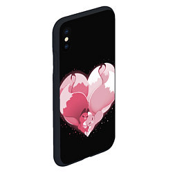 Чехол iPhone XS Max матовый Сердце Две Кицуне, цвет: 3D-черный — фото 2