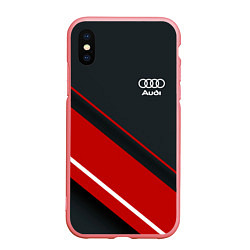 Чехол iPhone XS Max матовый Audi sport red, цвет: 3D-баблгам