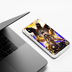 Чехол iPhone XS Max матовый Чжун Ли в ульте Genshin Impact, цвет: 3D-белый — фото 2