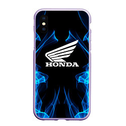 Чехол iPhone XS Max матовый Honda Fire, цвет: 3D-светло-сиреневый