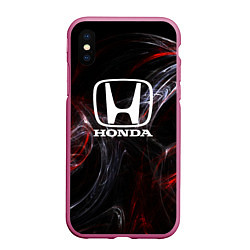 Чехол iPhone XS Max матовый Honda разводы, цвет: 3D-малиновый