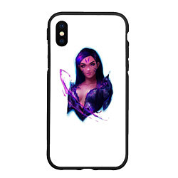 Чехол iPhone XS Max матовый Kaisa, цвет: 3D-черный