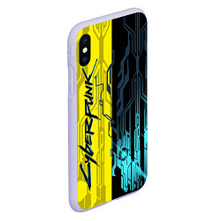 Чехол iPhone XS Max матовый CYBERPUNK 2077 Логотип, цвет: 3D-светло-сиреневый — фото 2