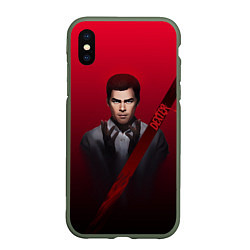 Чехол iPhone XS Max матовый Dexter New Bloob, цвет: 3D-темно-зеленый