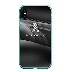 Чехол iPhone XS Max матовый Peugeot blak, цвет: 3D-мятный