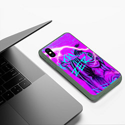 Чехол iPhone XS Max матовый Katana Zero Катана Зеро Самурай, цвет: 3D-темно-зеленый — фото 2