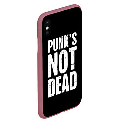 Чехол iPhone XS Max матовый PUNKS NOT DEAD Панки Живы, цвет: 3D-малиновый — фото 2