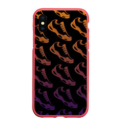 Чехол iPhone XS Max матовый KROSS, цвет: 3D-красный