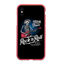 Чехол iPhone XS Max матовый Rock-n-Roll Punk, цвет: 3D-красный